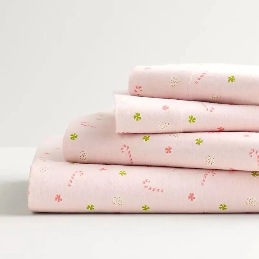 NEW Cuddl Duds Queen Heavyweight Cotton Flannel Sheet Set Scenic Snowmen